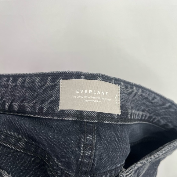 Everlane The Curvy 90's Cheeky Straight Ankle Jean Washed Black Button Fly Sz 33 - Picture 9 of 12